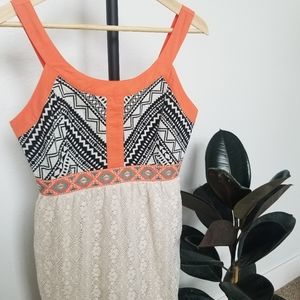 Flying Tomato Lace and Tribal Mini Dress